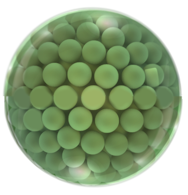 Svaka kap Rosalique kreme ima na stotine zelenih mikro kuglica koje sadrže pigment boje kože